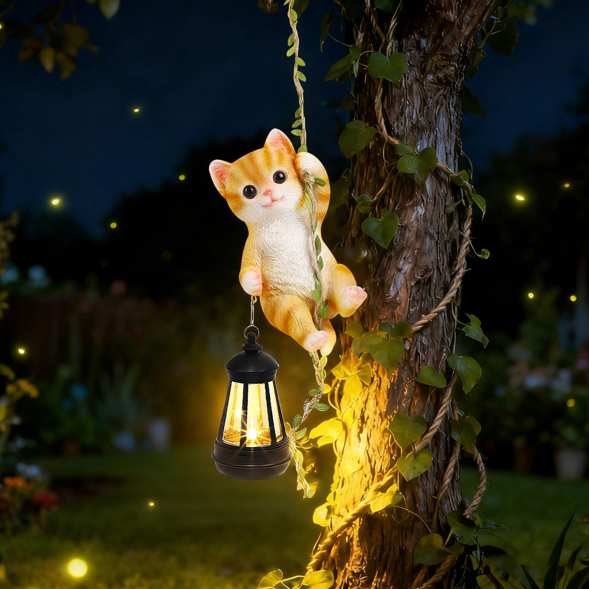 ZaaYee vine-supported hanging display creates whimsical garden scenes