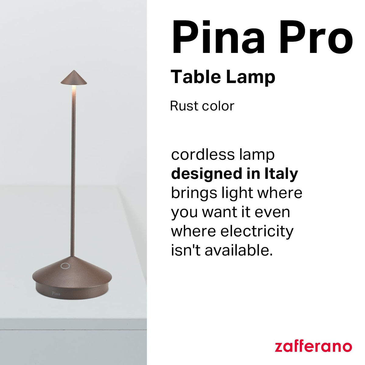 Zafferano Pina Pro lamp touch-control base for easy brightness and color settings