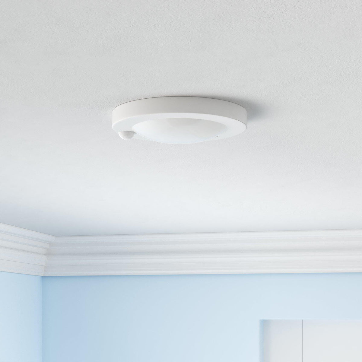 ZAGO flush ceiling-mount design fits standard boxes for simple installation.