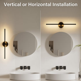 ZAGO matte black linear sconce dimmable from 10% to 100% for mood lighting.