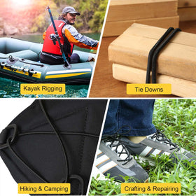Zakous bungee cord for DIY tie-downs in a workshop.