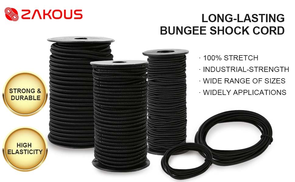 Zakous bungee cord roll suitable for marine environments and outdoor use.