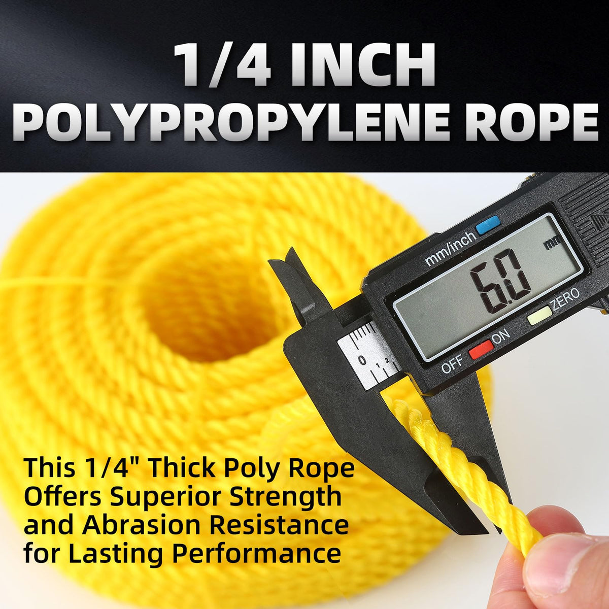 Zakous rope stands out with high-visibility yellow for quick location in dim light.