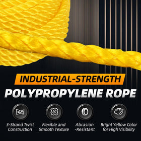 Zakous polypropylene rope for marine use with high visibility on water.