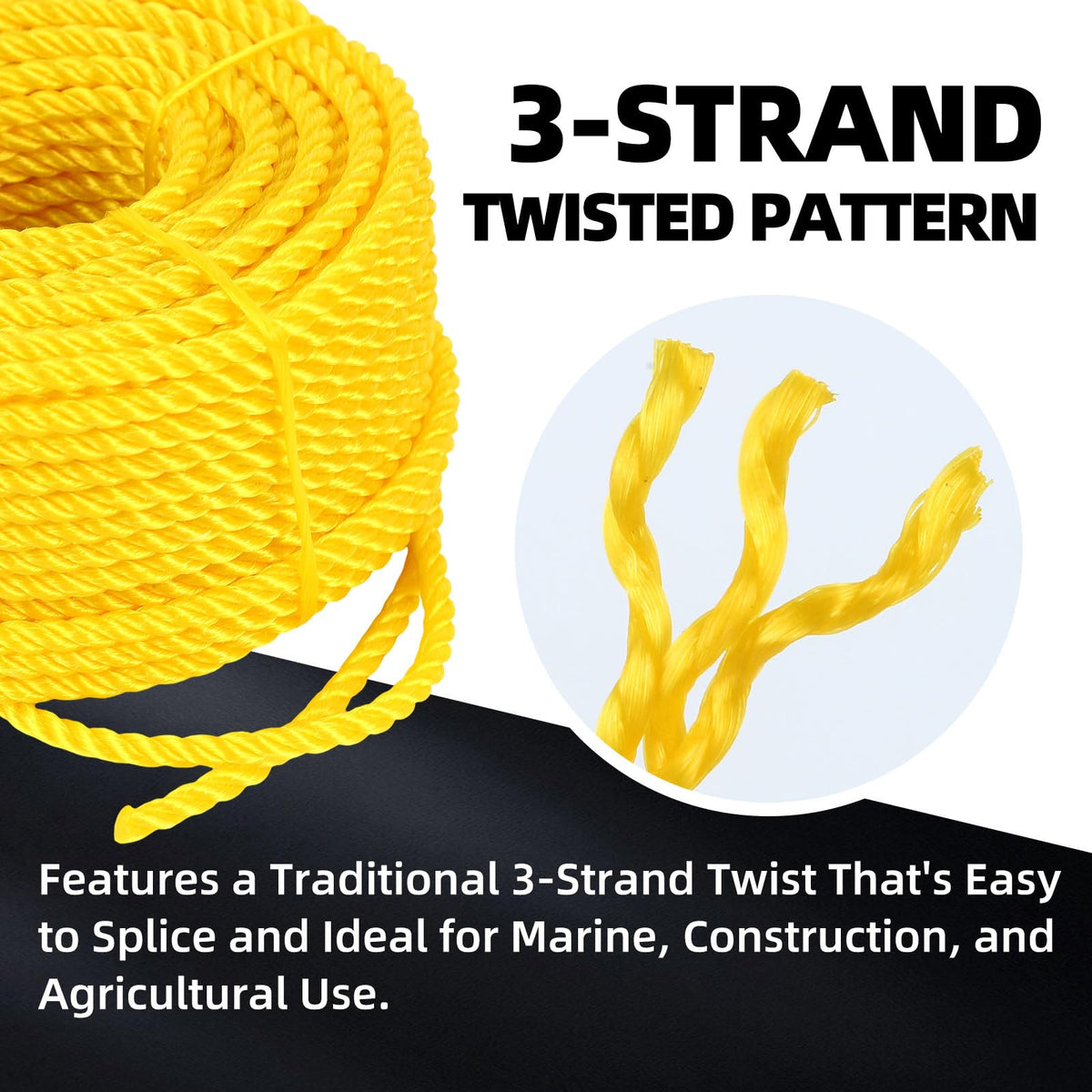 Zakous rope for outdoor utility applications with bright color for organization and safety.