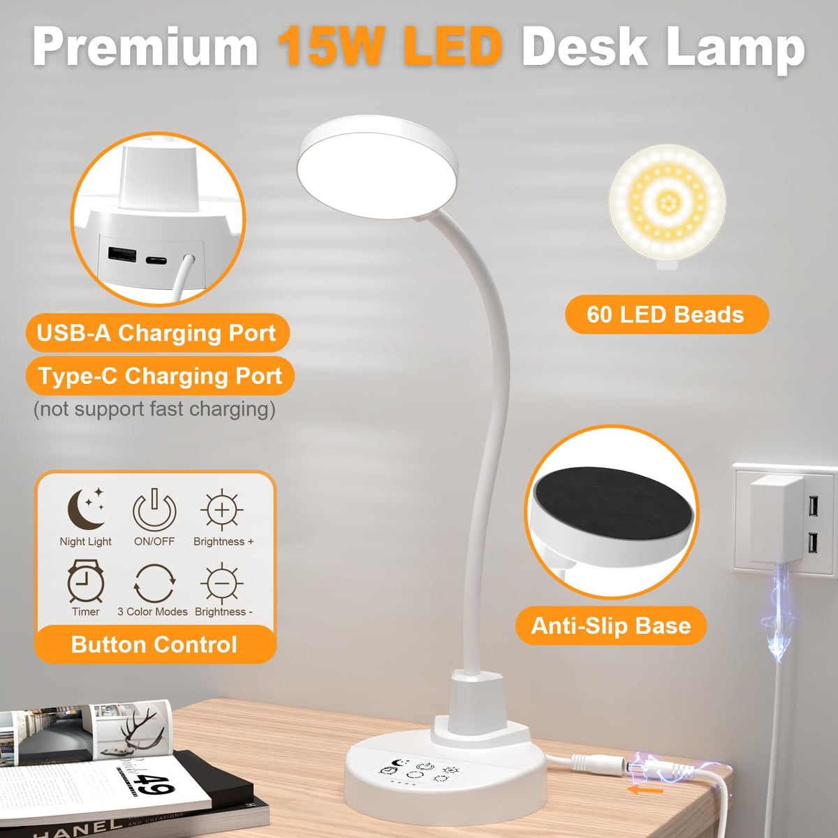ZAPLIT compact base keeps the lamp stable on any surface