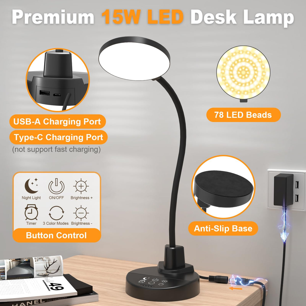ZAPLIT compact desk lamp fits small desks without sacrificing function.