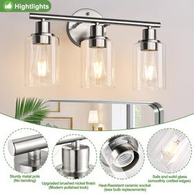 Zarbitta vanity light features heat-resistant ceramic E26 socket for longevity