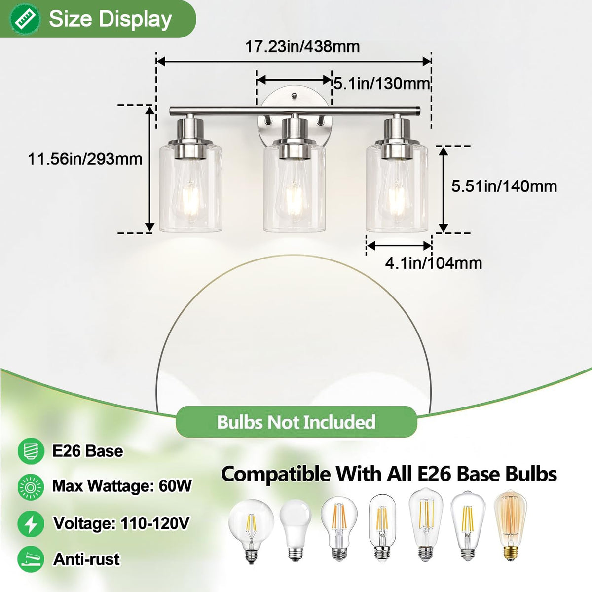Zarbitta metal holding rings keep glass shades securely in place