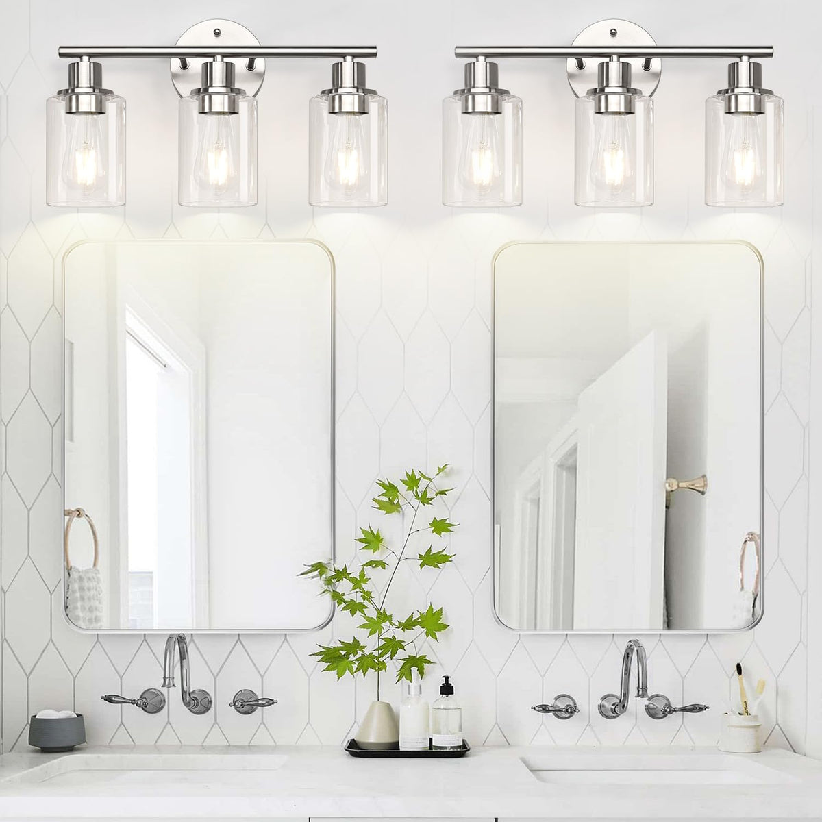 Zarbitta vanity light with reversible mounting for up or down lighting
