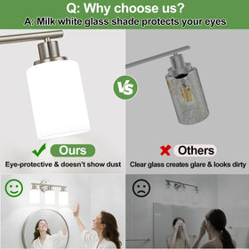 Zarbitta vanity light offers reversible mounting for flexible installation options.