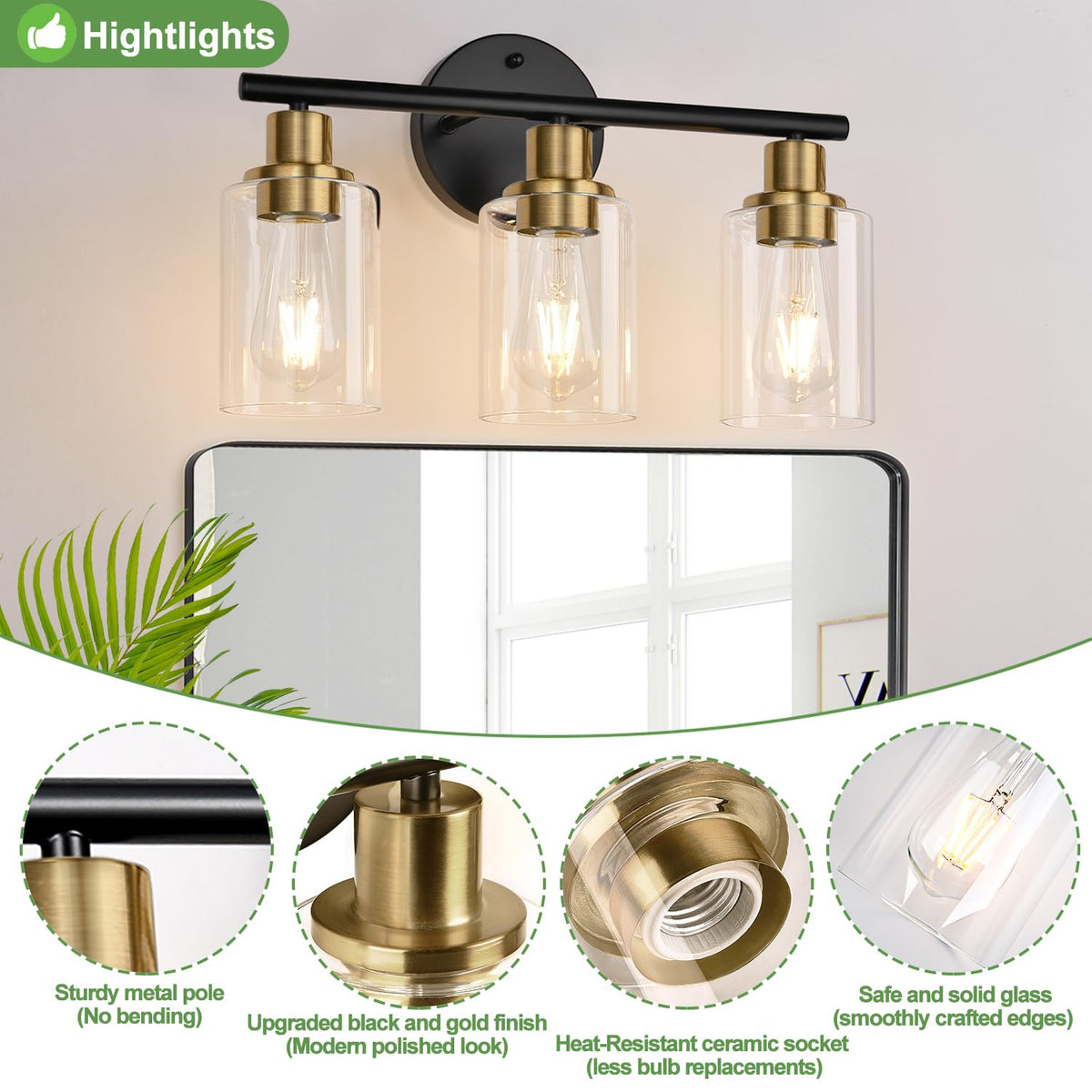 Zarbitta wall lamp suited for mirrors and vanities boosts task lighting.