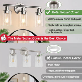 Zarbitta wall light mounted near bathroom mirror for balanced illumination