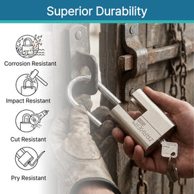 Zarker J45S padlock in use with a single key for simplified access.