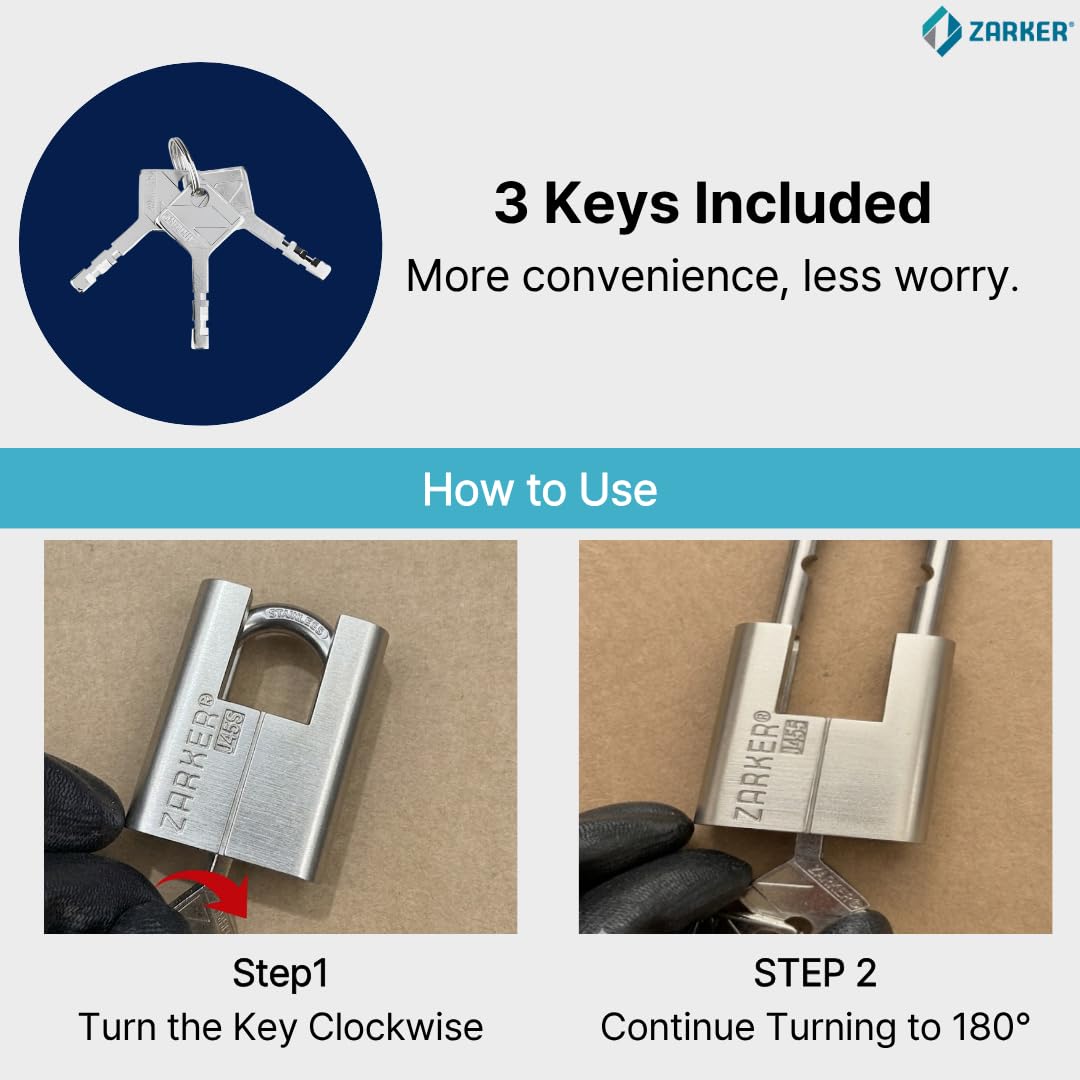 Zarker J45S ten-thousand key combinations enhance selectable locking security.