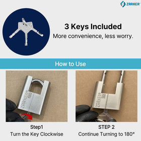 Zarker J45S ten-thousand key combinations enhance selectable locking security.
