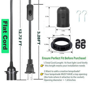 Zarnicy E26 E27 socket kit with on off switch for quick user friendly installation