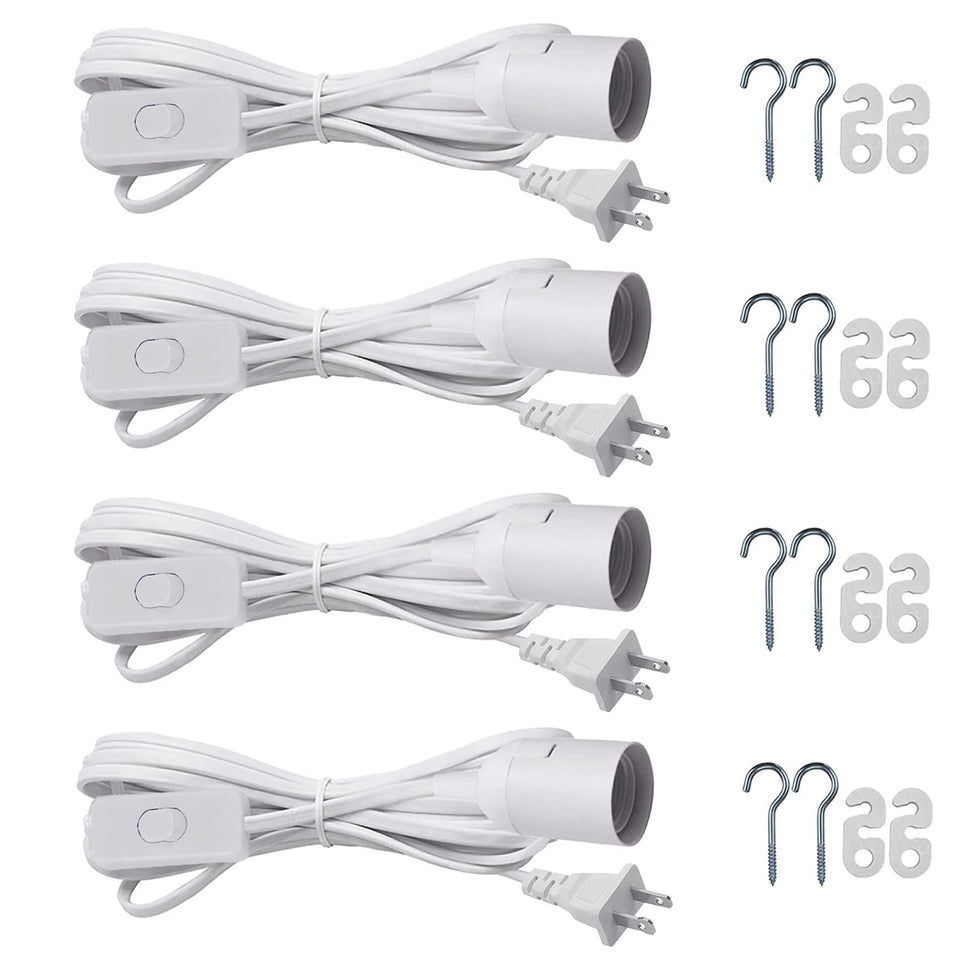 Zarnicy hanging light socket cord with switch for easy indoor lighting.