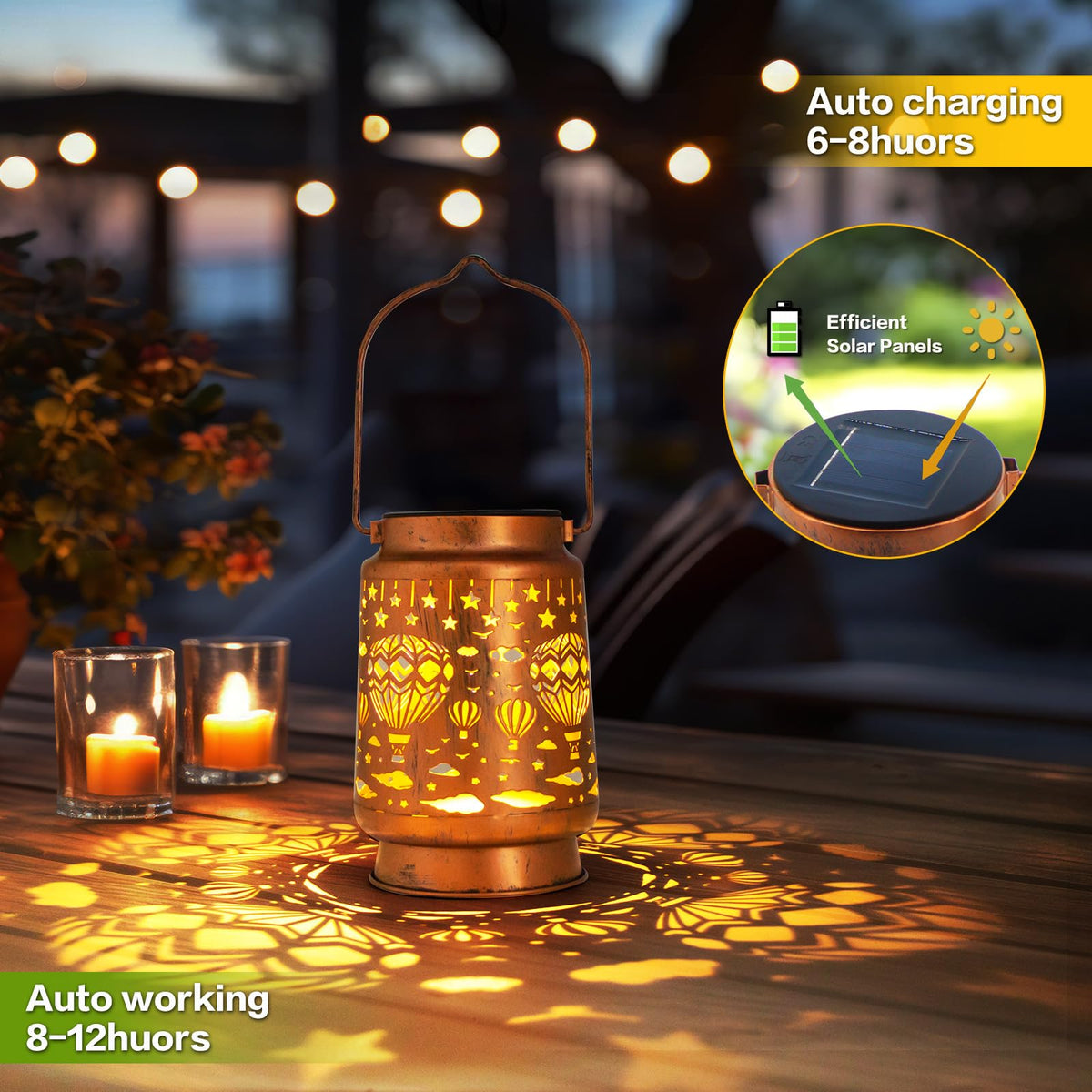 ZASOWUUO hot air balloon solar lantern withstands rain and snow.