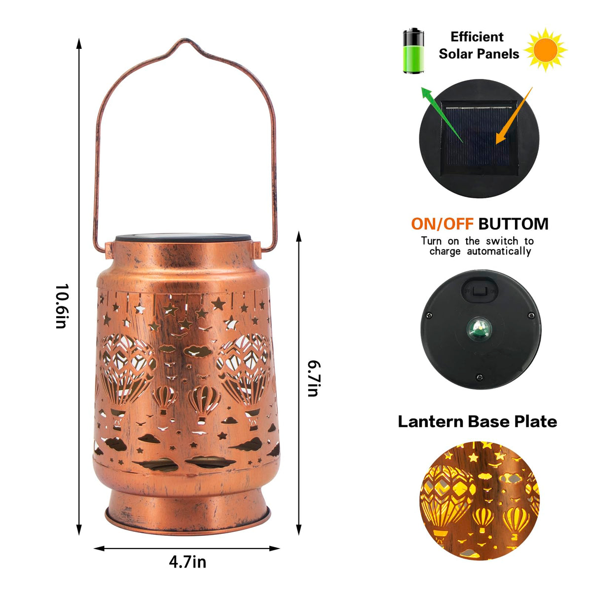 ZASOWUUO hot air balloon solar lantern lights porches and patios beautifully.