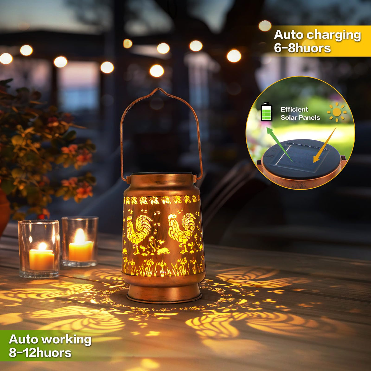 LED solar lantern by ZASOWUUO lights the patio with energy efficiency