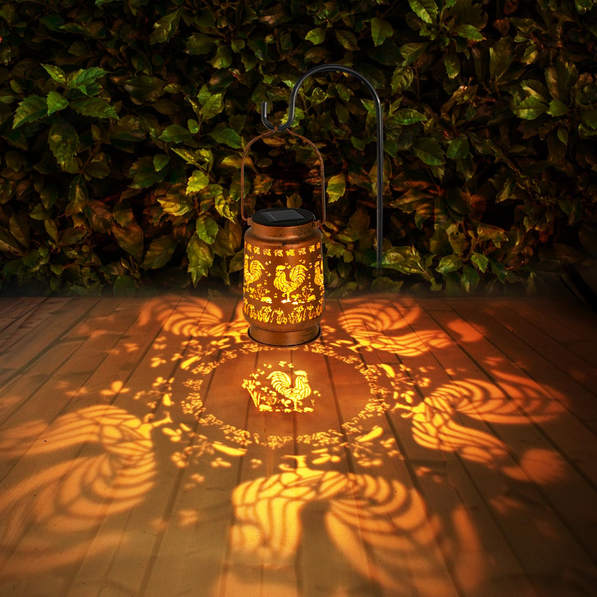 Waterproof rooster lantern for yard and deck by ZASOWUUO