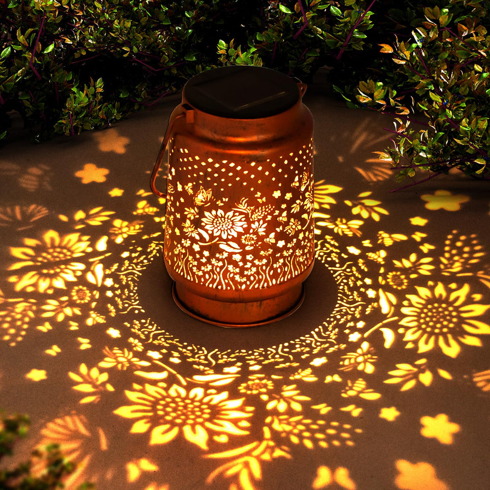 ZASOWUUO sunflower solar lantern glowing softly to brighten garden evenings.