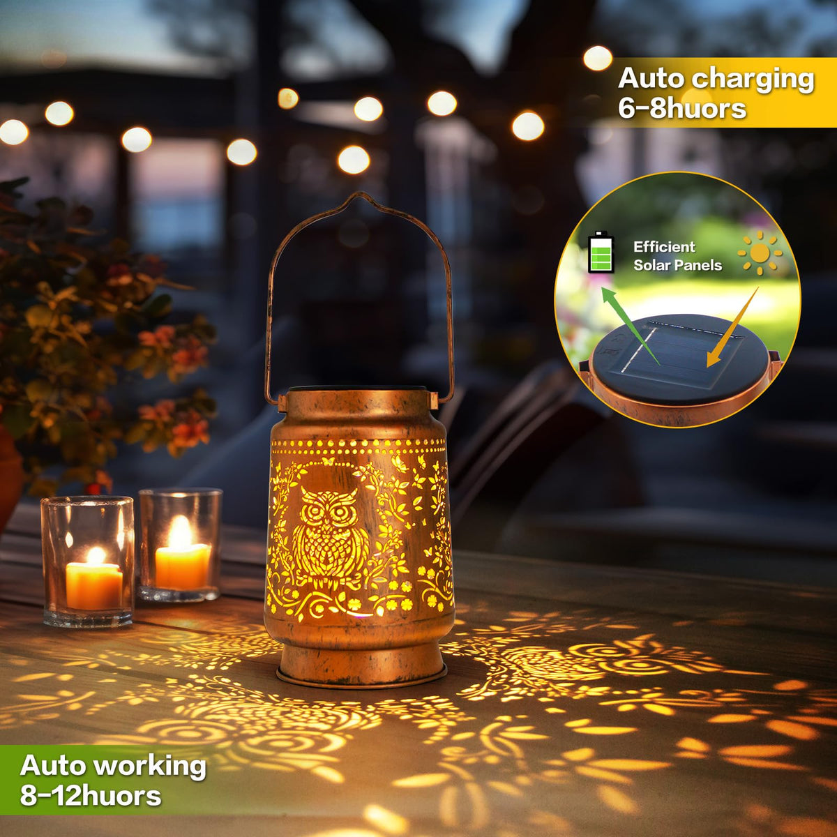 ZASOWUUO weatherproof IP65 lantern withstands rain for year-round outdoor decor.