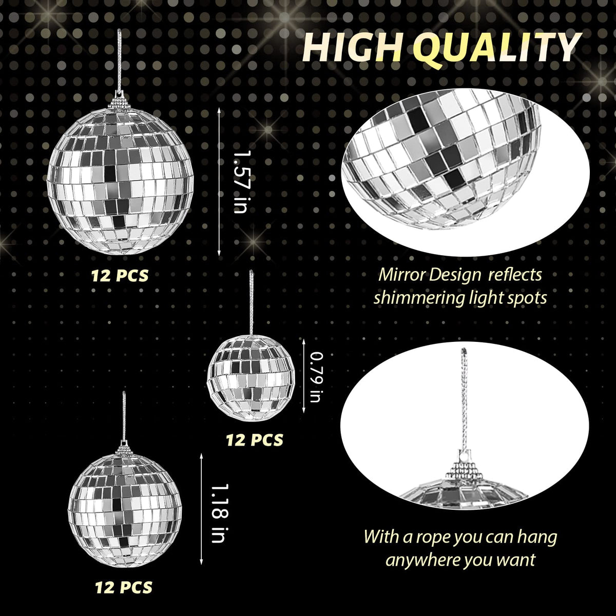 ZAUGONTW 1.18 inch disco ball casts dynamic reflections at parties.