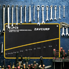 Zavcurp wrench roll up pocket layout highlights SAE and metric pockets