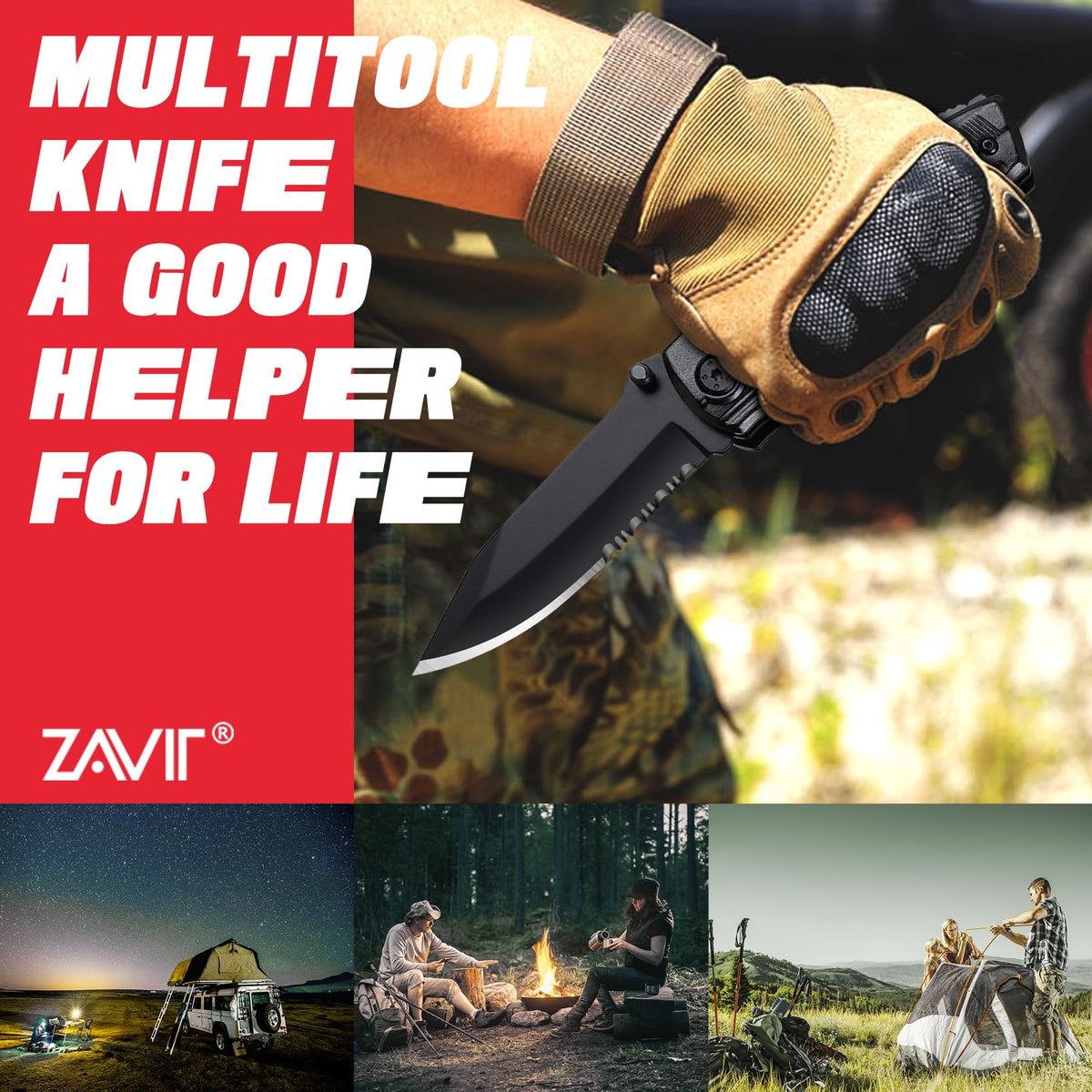 ZAVIT multitool in an outdoor setting ideal for camping and hiking