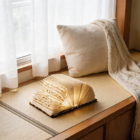 ZBOLE Floral Book Light in black gold finish enhances decor.