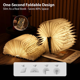 ZBOLE Floral Book Light folded flat for travel and compact storage.