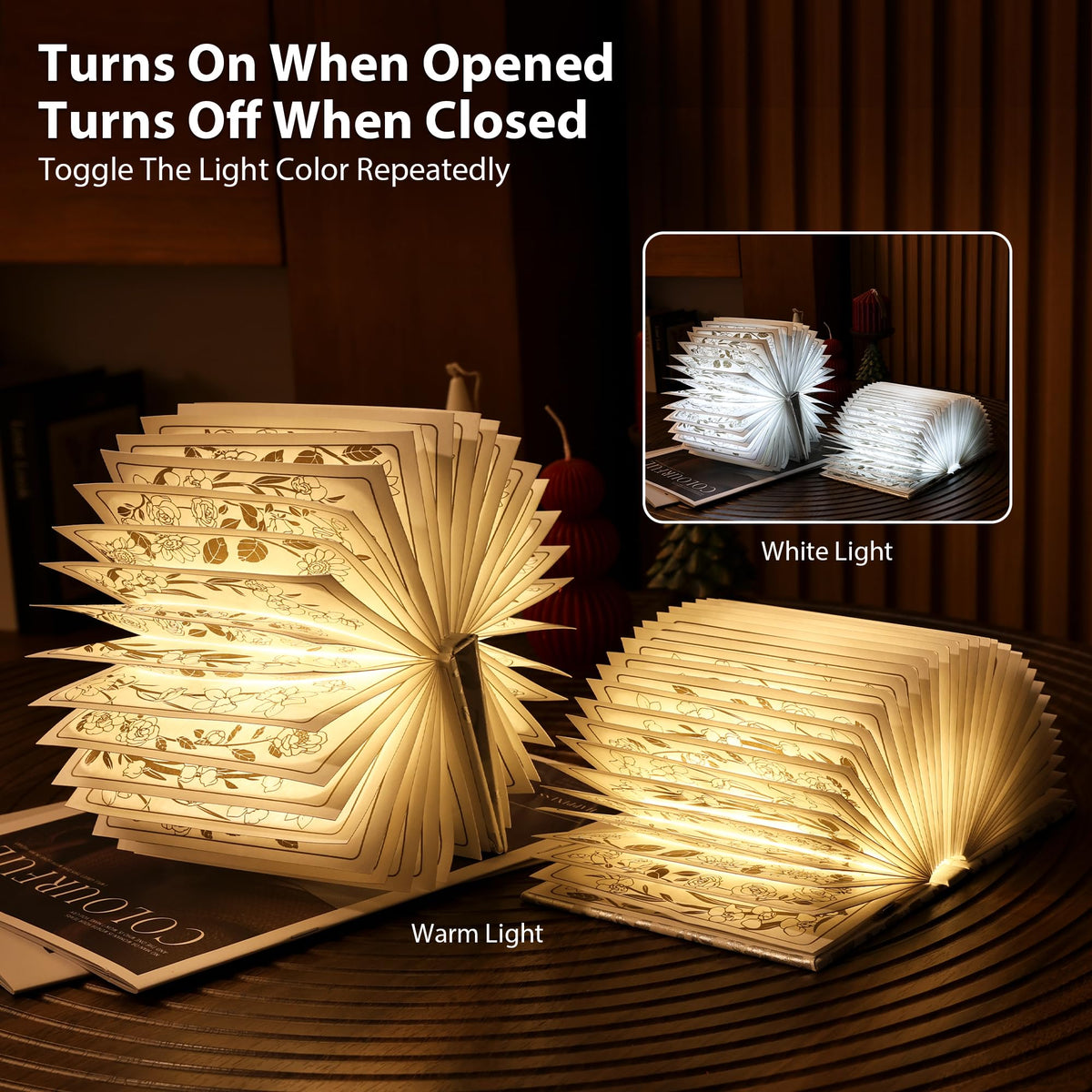 ZBOLE Floral Print Book Light with 3 light modes for reading and relaxing