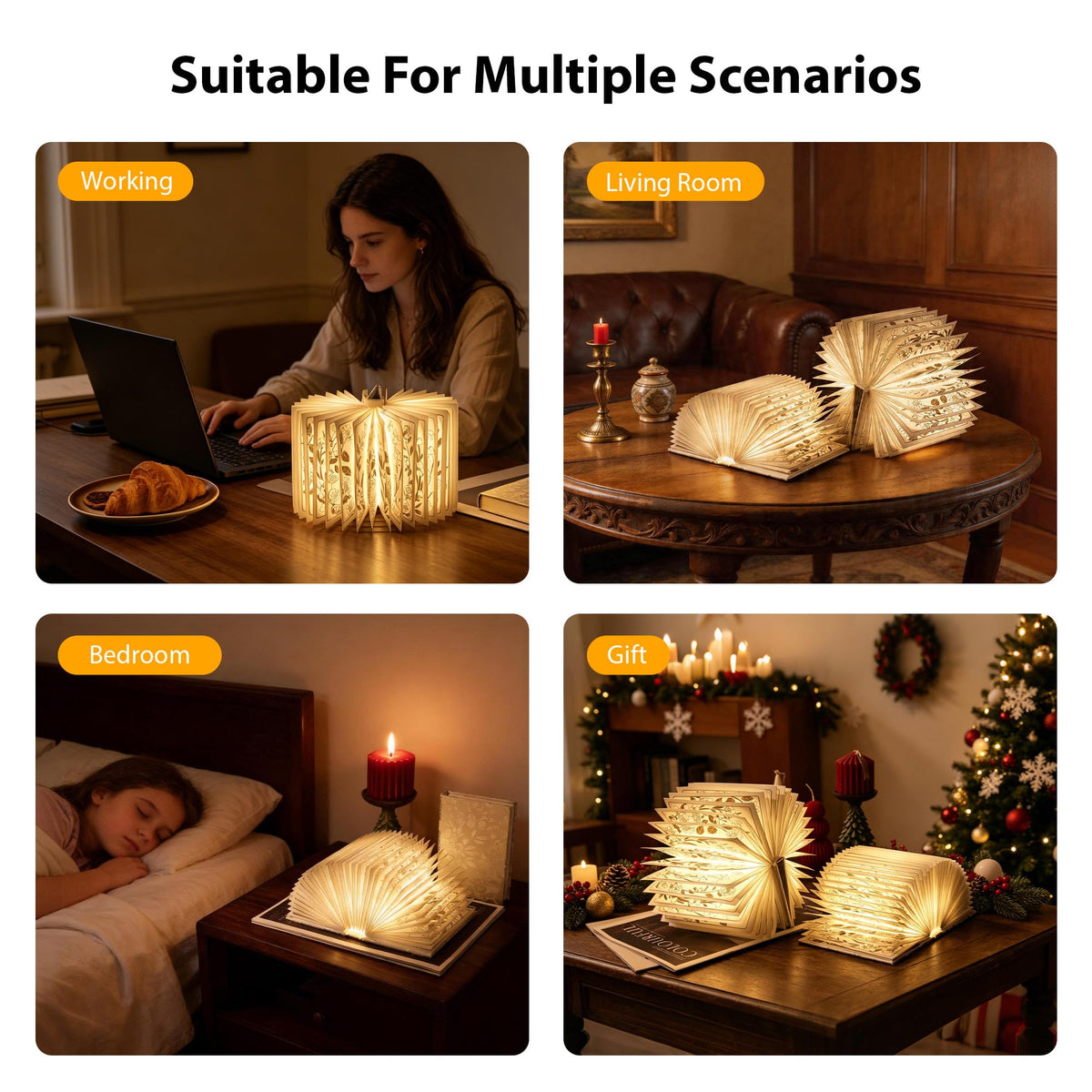 ZBOLE Floral Print Book Light portable and cord-free for travel and rooms