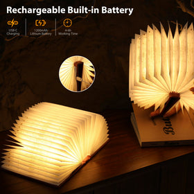 ZBOLE Magic Truth Book Light open to pages with printed patterns for inspiration.