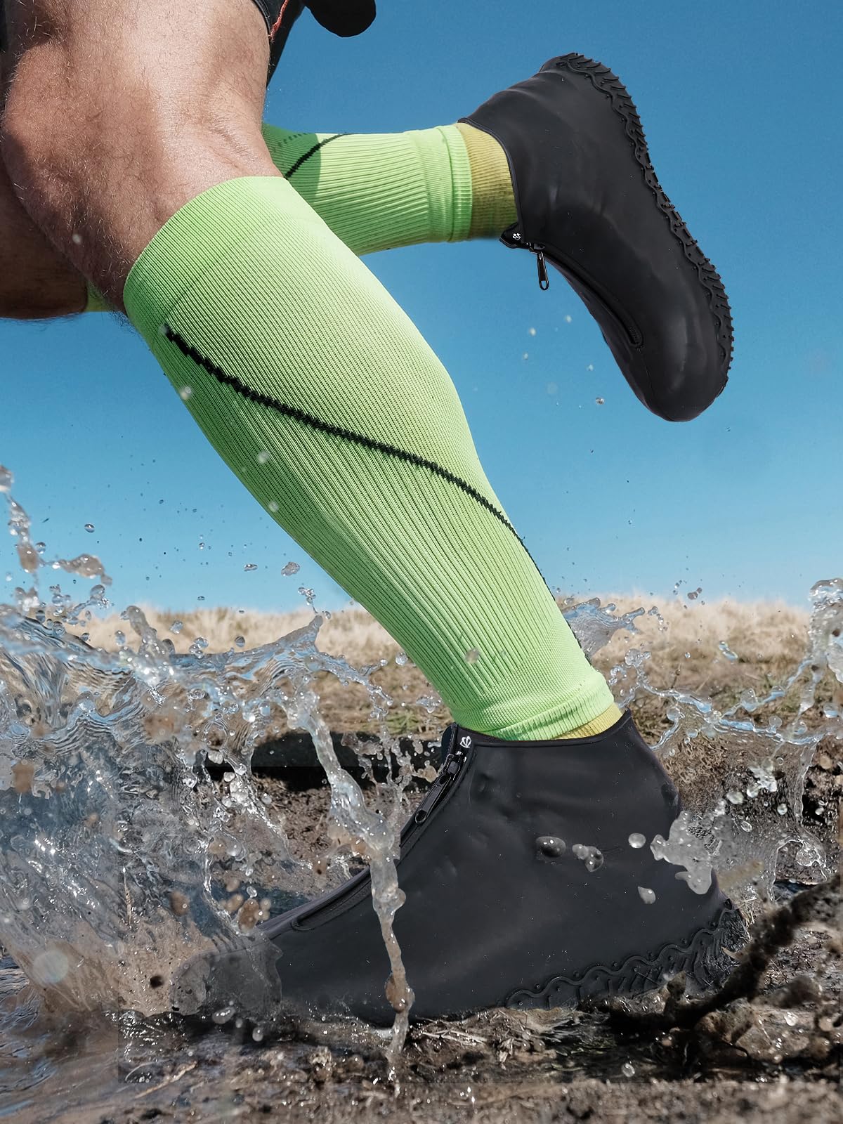Zbyoujer silicone overshoes with zipper offer easy on-off and secure fit