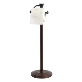 ZCCZ ORB finish freestanding toilet paper stand keeps rolls organized and within reach