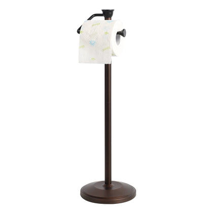 ZCCZ ORB finish freestanding toilet paper stand keeps rolls organized and within reach