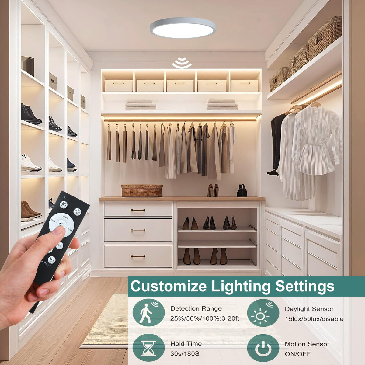 ZCHYLED flush-mount ceiling light installs seamlessly on ceilings