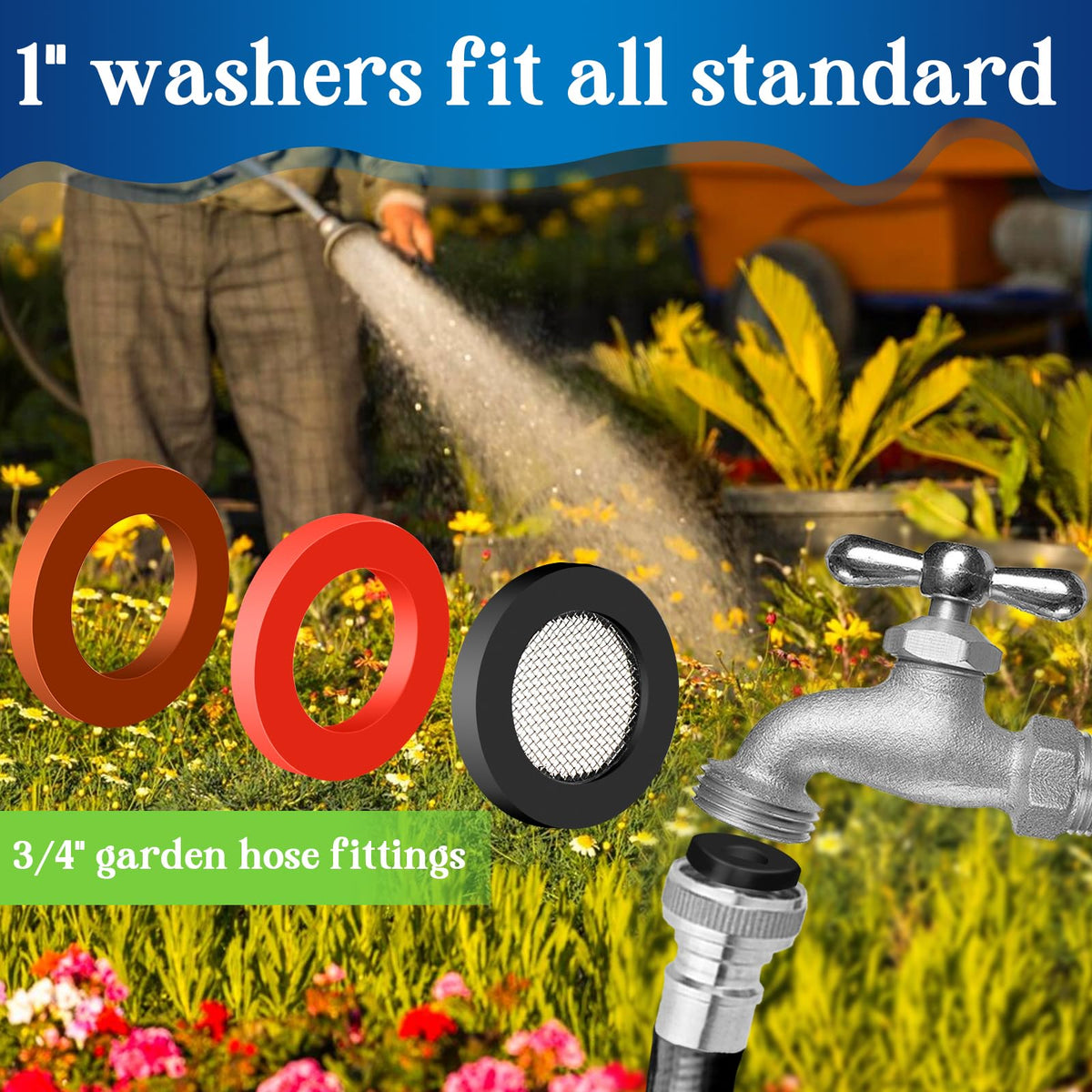 ZDBB 1075-pcs flat faucet washers for precise seal fits