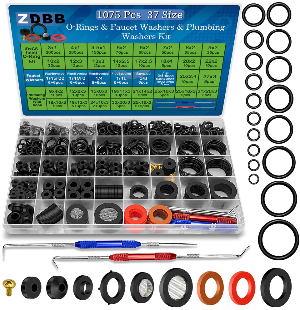 ZDBB 1075-pcs spigot washers kit for quick faucet seal repairs