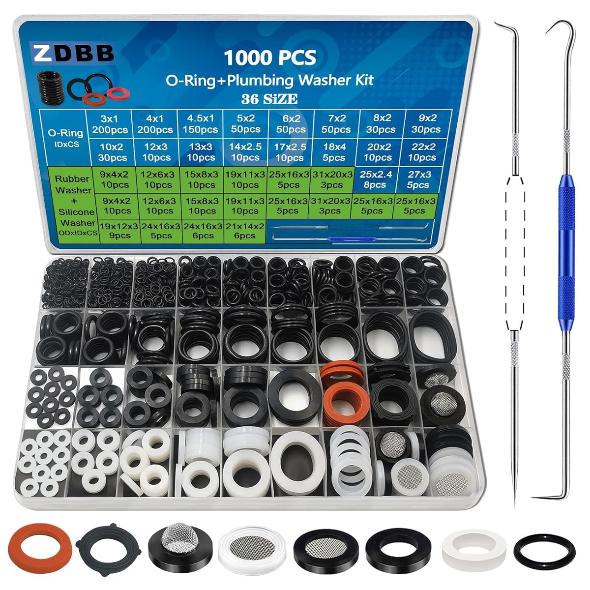 ZDBB 3 mm o ring in kit offers precise faucet seals