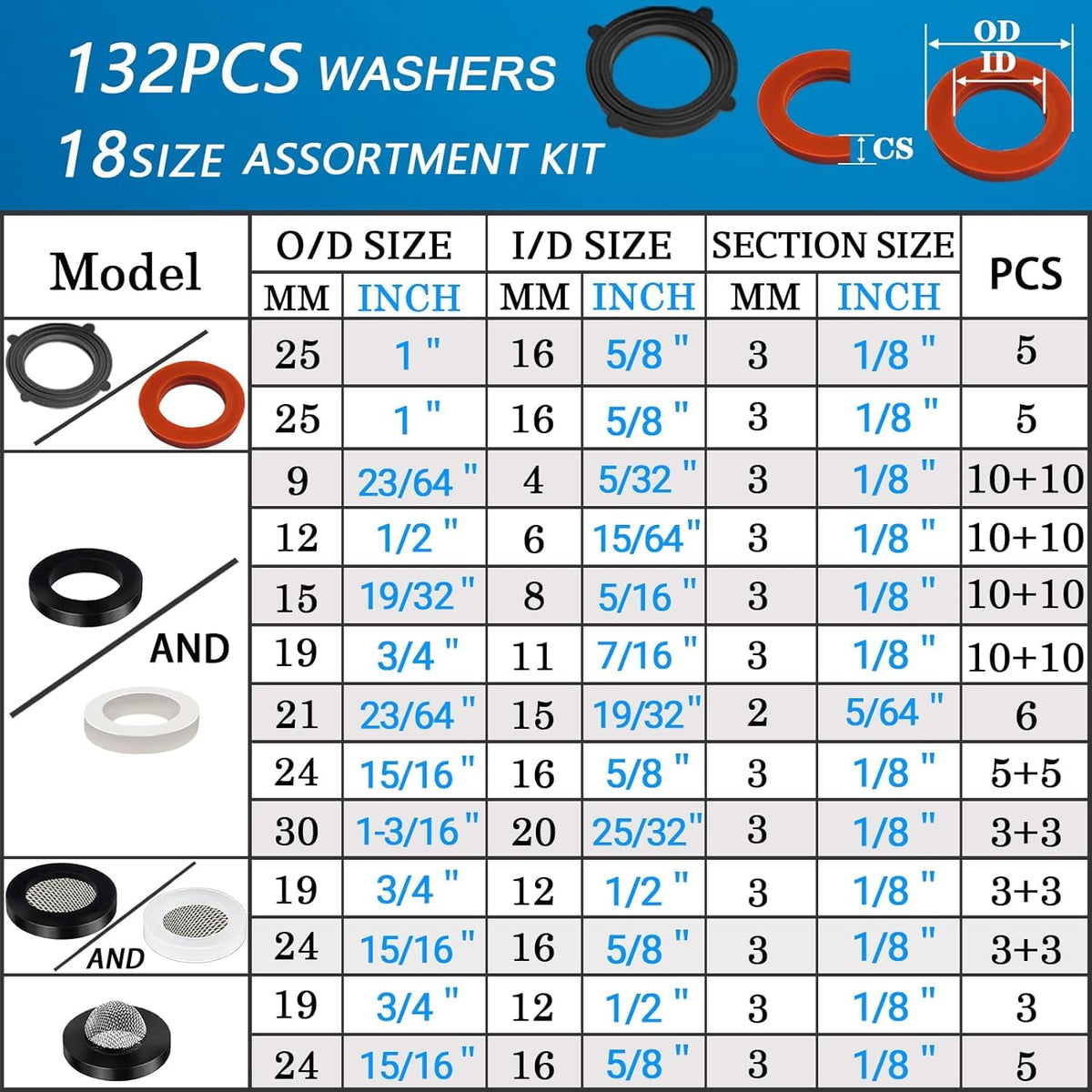 ZDBB 9 mm o ring display supports plumbing repairs