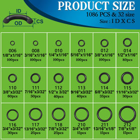ZDBB As568 USA standard sizes chart displayed for accurate matching.
