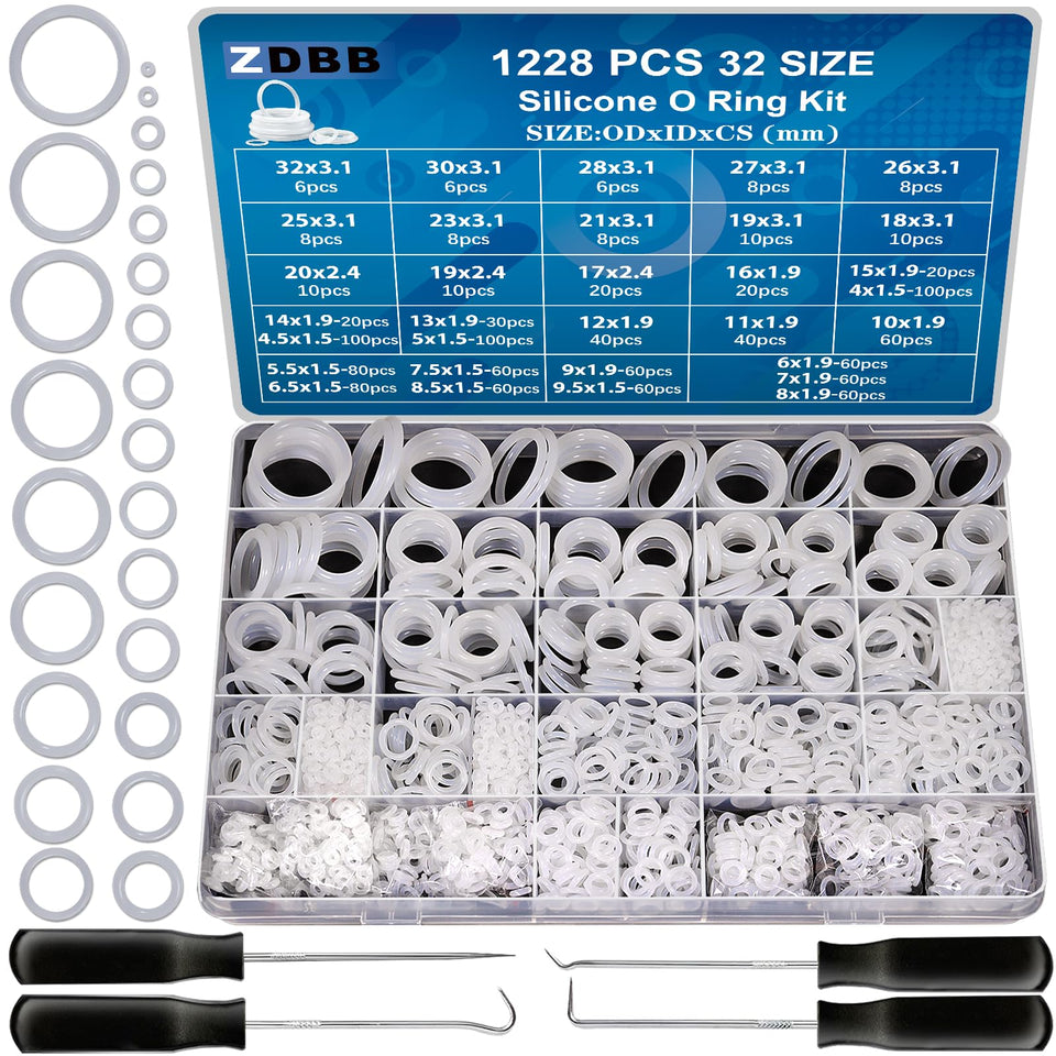 ZDBB silicone o-ring kit box with labeled sizes for quick selection.