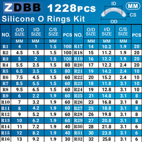 ZDBB silicone o-ring kit heat-resistant rings in transparent silicone for reliable sealing.