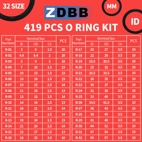 ZDBB universal o-ring kit for automotive plumbing and hydraulics.
