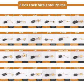 ZDRU 72Pcs brush size chart helps identify compatible sizes.