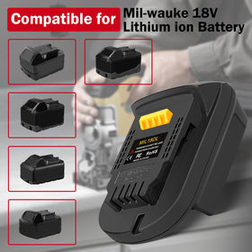 ZDTZAN MIL18DL adapter side view shows secure locking for easy battery fit